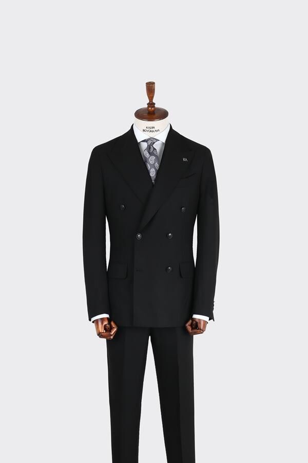 Kruvaze Takım Elbise Siyah - 46