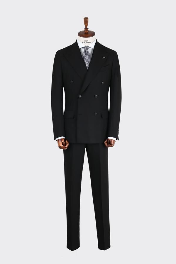 Kruvaze Takım Elbise Siyah - 46