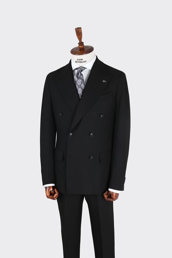 Kruvaze Takım Elbise Siyah - 46