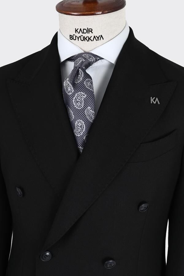 Kruvaze Takım Elbise Siyah - 56