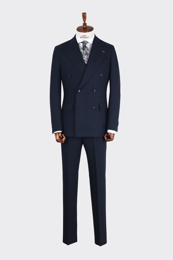 Kruvaze Takım Elbise Lacivert - 46