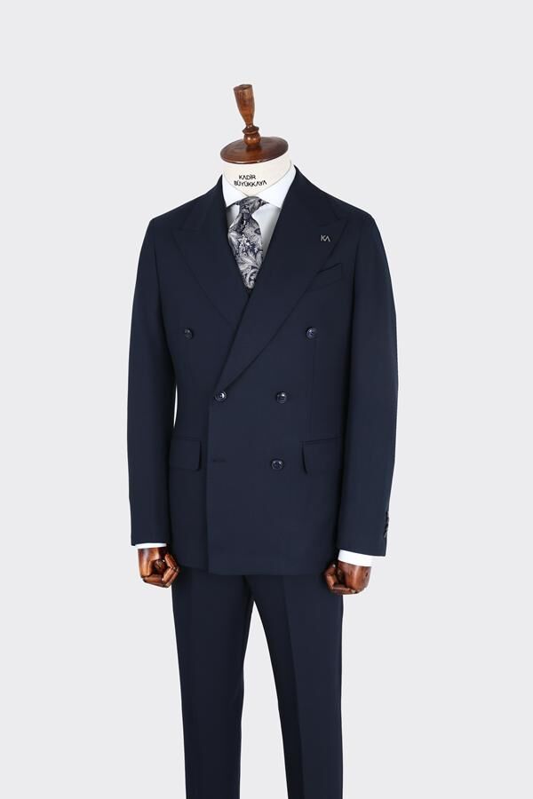 Kruvaze Takım Elbise Lacivert - 46