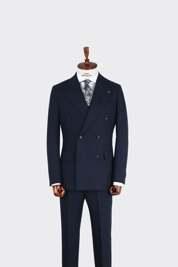 Kruvaze Takım Elbise Lacivert - 56