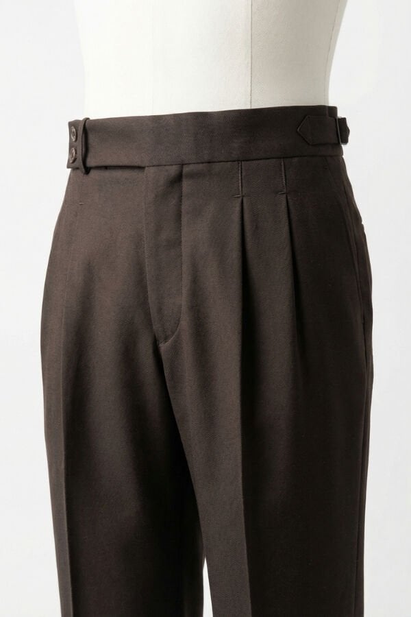 İstanbul Çift Pile Pantolon Koyu Kahverengi - 50