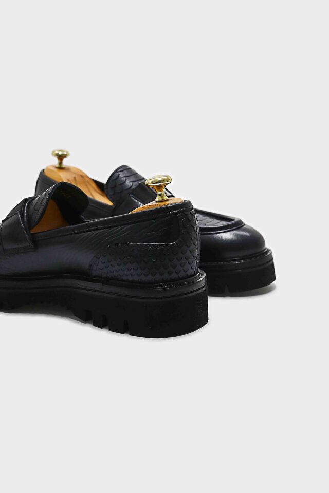 Loafer Ayakkabı Lacivert Floter Anaconda - 44