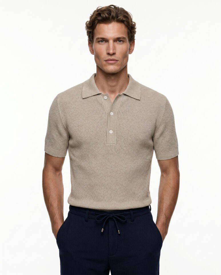 Refined Triko T-Shirt Bej - XL