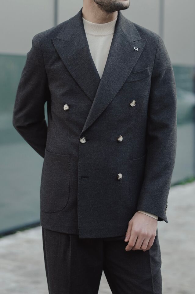 Soho Kruvaze Ceket Kahverengi - 46