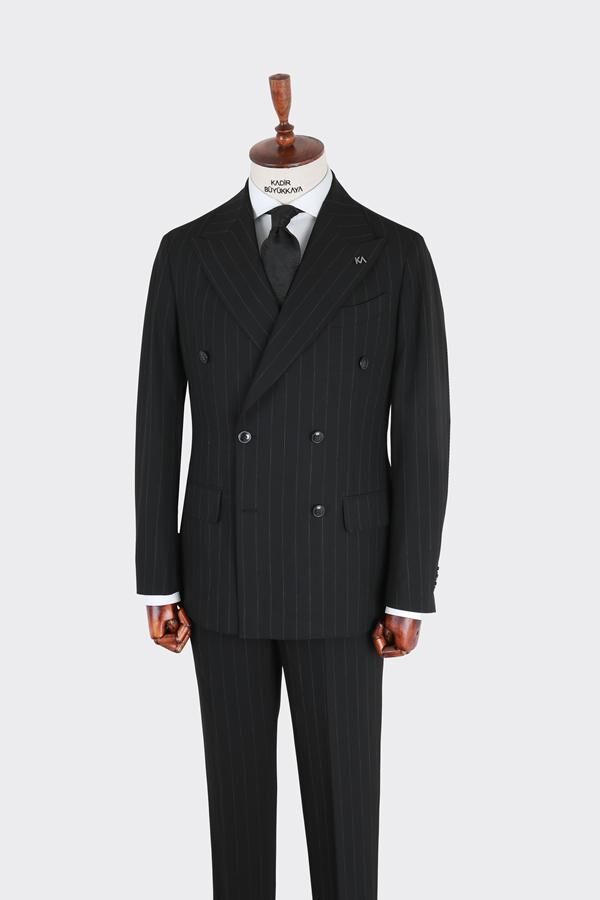 Kruvaze Takım Elbise Siyah - 46