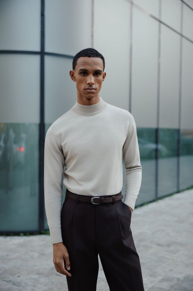 Allure Y.Balıkçı Triko Bej-Melanj - L