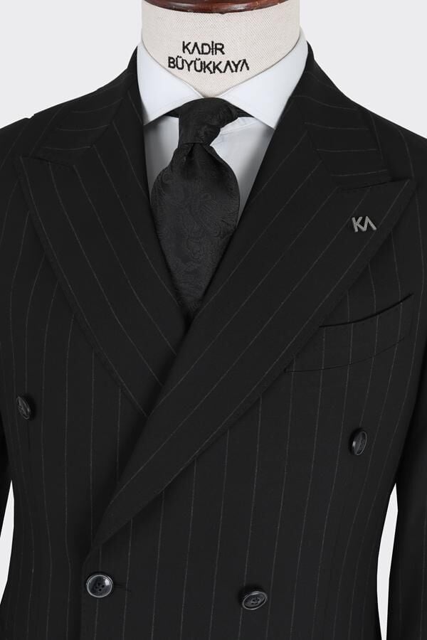 Kruvaze Takım Elbise Siyah - 56