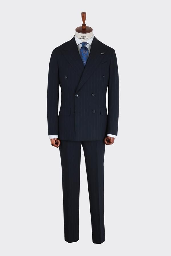 Kruvaze Takım Elbise Lacivert - 48