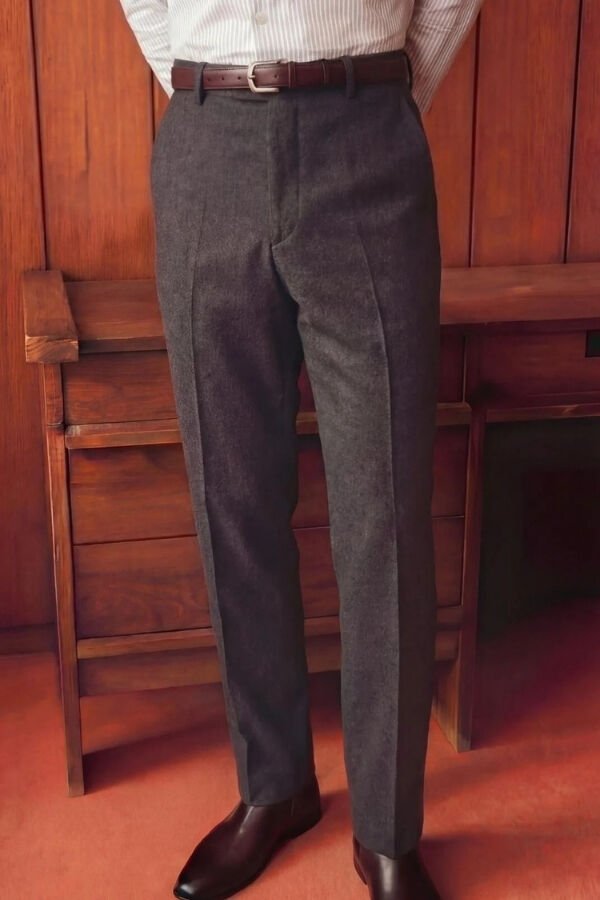 Luxe Flanel Slim Fit Pantolon Antrasit - 48
