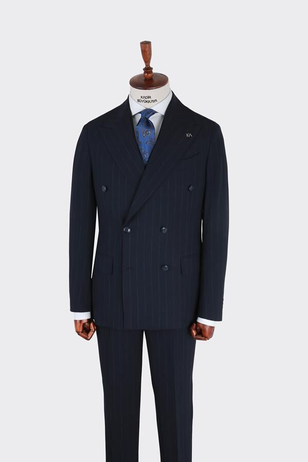 Kruvaze Takım Elbise Lacivert - 54